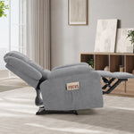 Recliner Chair Padded Lounge With Side Pocket Polyester Grey & Beige