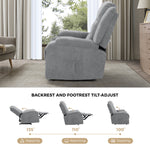 Recliner Chair Padded Lounge With Side Pocket Polyester Grey & Beige