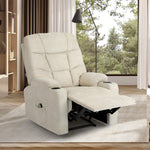 Recliner Chair Electric Massage Chairs Heated Polyester Beige