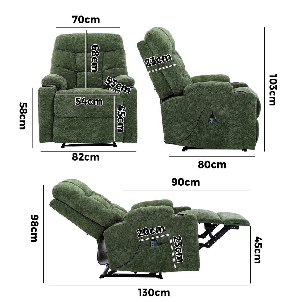 Heated Electric Recliner Massage Chair | HomeAndLiving