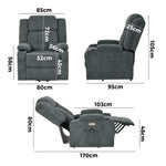 Recliner Chair Lift Heated Massage Armchair with USB Charging Ports