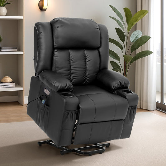 Electric Lift Massage Recliner Chair Black | HomeAndLiving - 6