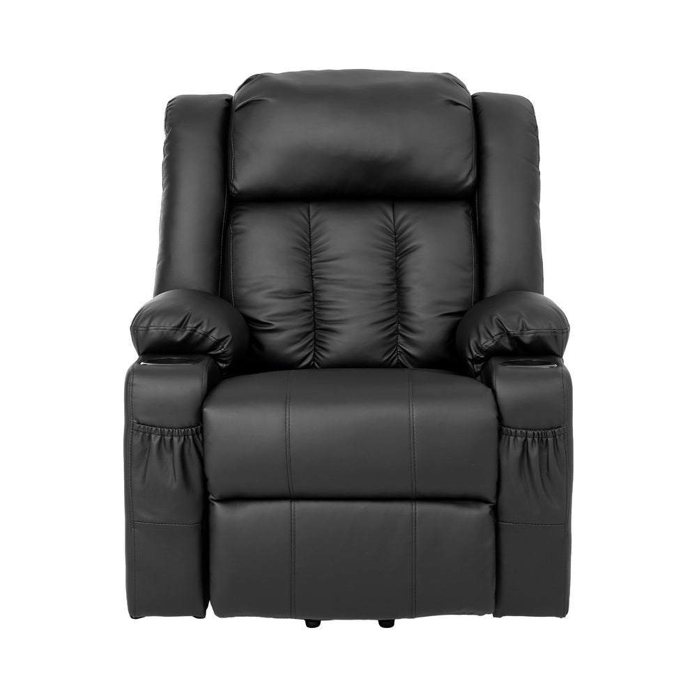 Electric Lift Massage Recliner Chair Black | HomeAndLiving