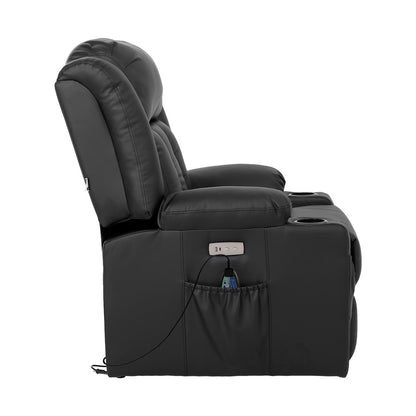Electric Lift Massage Recliner Chair Black | HomeAndLiving