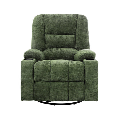 Recliner Chair 360 Swivel Heated Electric Massage Chair Green