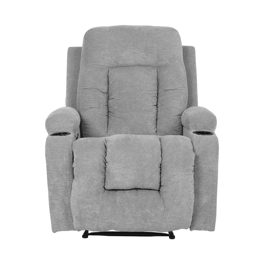 Heated Massage Recliner Armchair Grey | HomeAndLiving