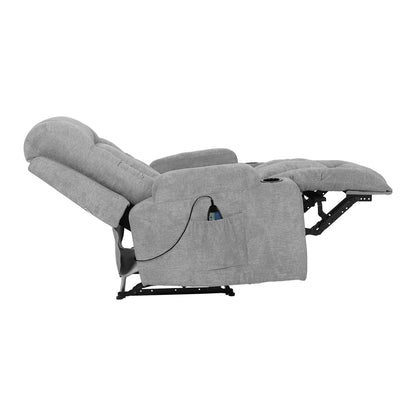 Heated Massage Recliner Armchair Grey | HomeAndLiving