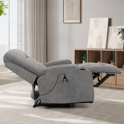 Heated Massage Recliner Armchair Grey | HomeAndLiving