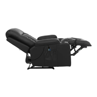 Heated Massage Recliner Chair PU Leather | HomeAndLiving