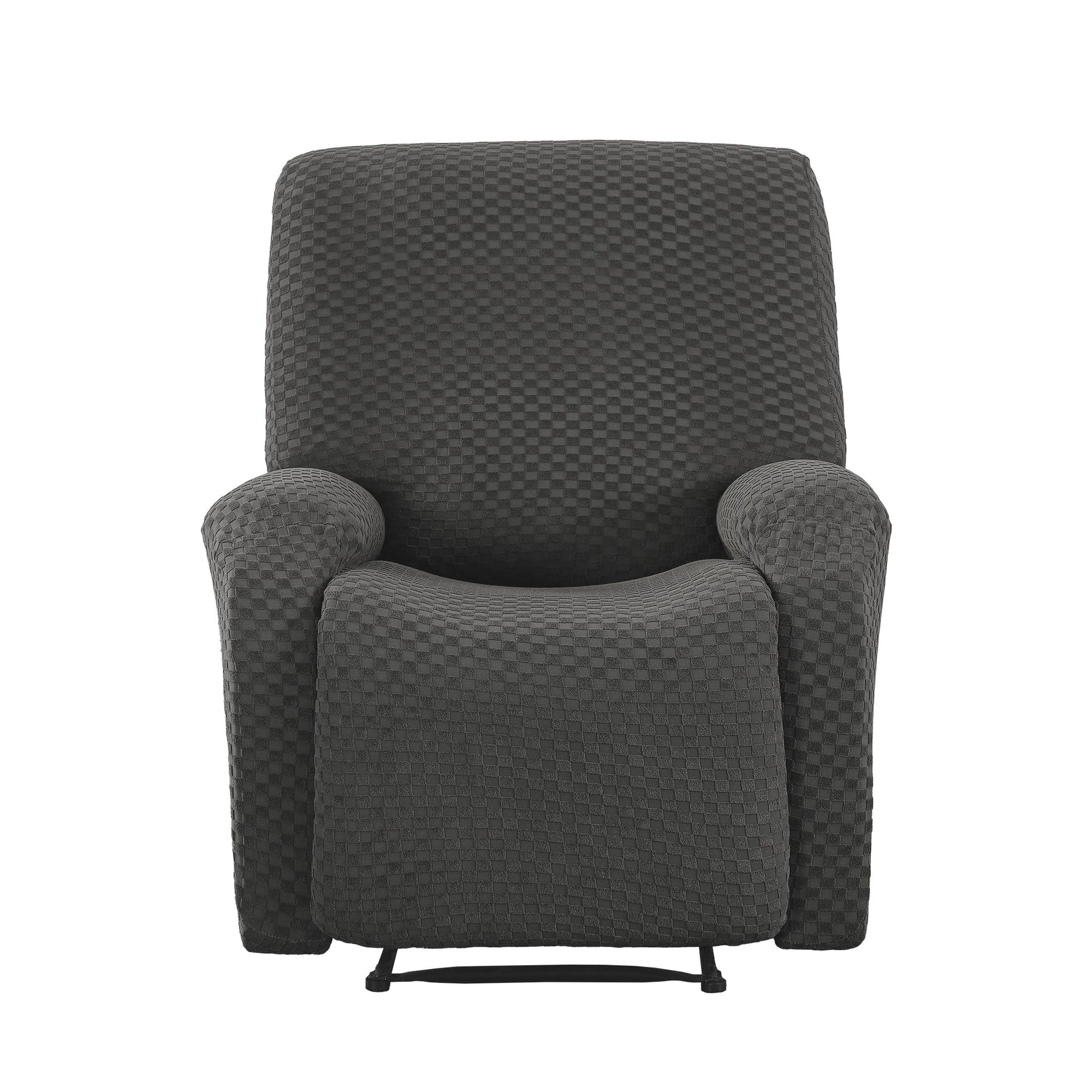 Recliner Chair Cover Grey Storage Pockets | HomeAndLiving - 4