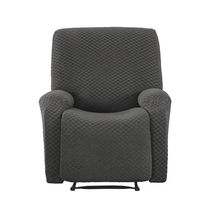 Recliner Chair Cover Grey Storage Pockets | HomeAndLiving - 4