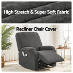 Recliner Chair Cover Grey Storage Pockets | HomeAndLiving