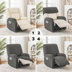 Recliner Chair Cover Grey Storage Pockets | HomeAndLiving