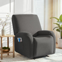 Recliner Chair Cover Grey Storage Pockets | HomeAndLiving
