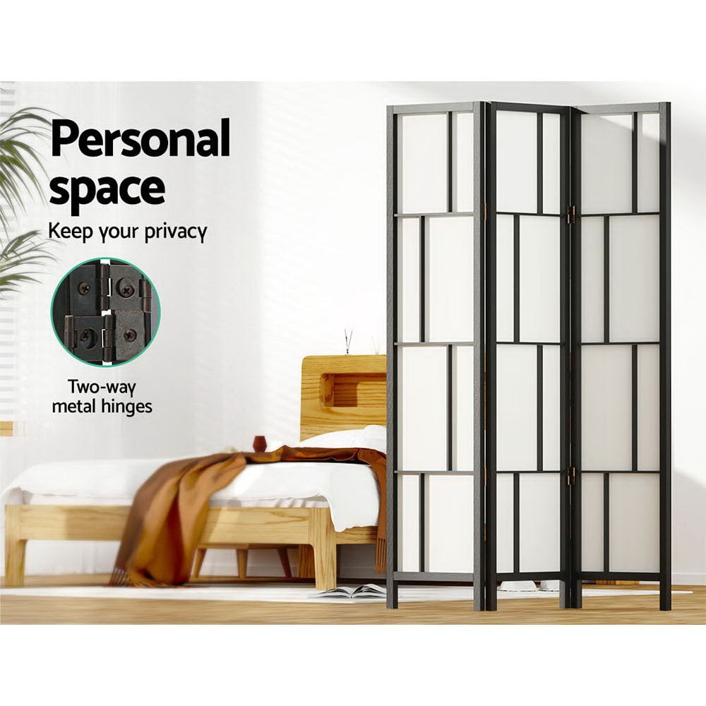 Ashton Room Divider Screen Privacy Wood Dividers Stand 3 Panel Black
