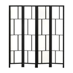 Ashton Room Divider Screen Privacy Wood Dividers Stand 4 Panel Black
