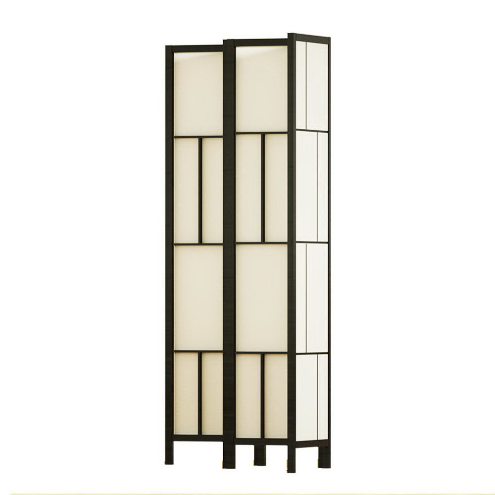 Ashton Room Divider Screen Privacy Wood Dividers Stand 4 Panel Black