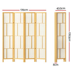 Ashton Room Divider Screen Privacy Wood Dividers Stand 4 Panel Natural