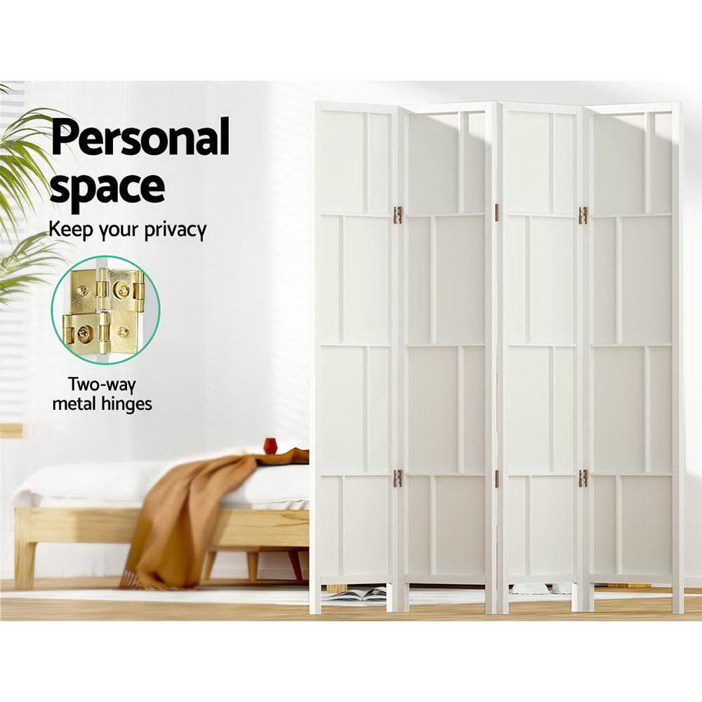 Ashton Room Divider Screen Privacy Wood Dividers Stand 4 Panel White