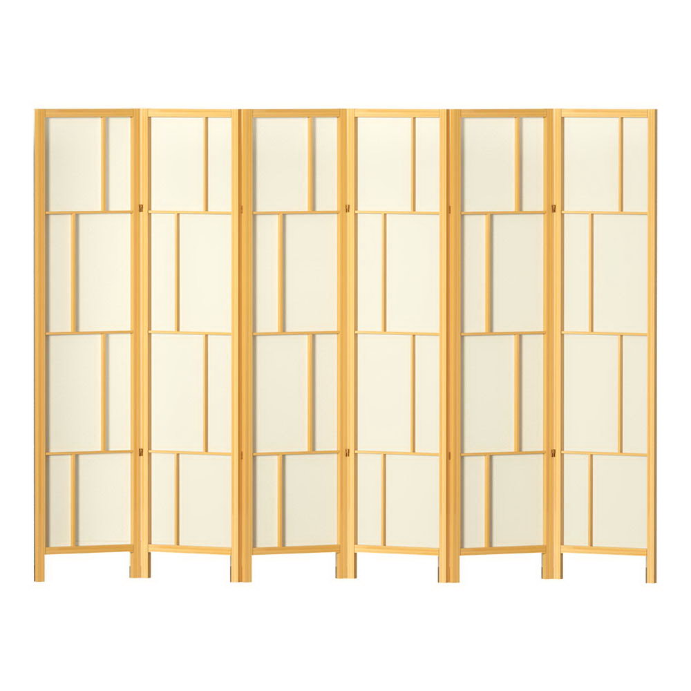 Ashton Room Divider Screen Privacy Wood Dividers Stand 6 Panel Natural