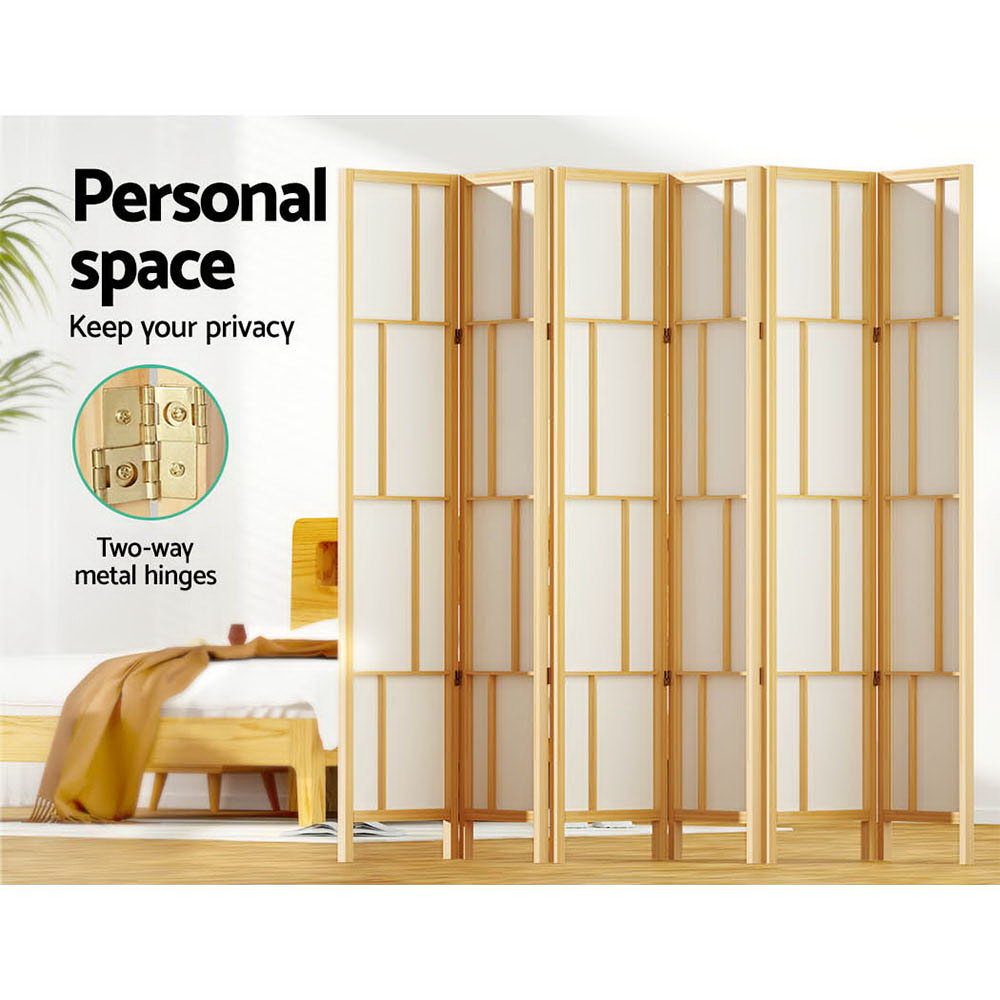 Ashton Room Divider Screen Privacy Wood Dividers Stand 6 Panel Natural