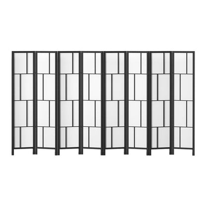 Ashton Room Divider Screen Privacy Wood Dividers Stand 8 Panel Black
