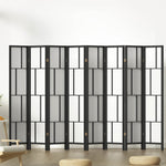 Ashton Room Divider Screen Privacy Wood Dividers Stand 8 Panel Black
