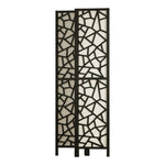 Clover Room Divider Screen Privacy Wood Dividers Stand 3 Panel Black