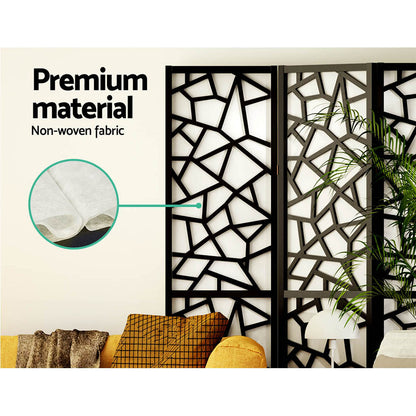 Clover Room Divider Screen Privacy Wood Dividers Stand 3 Panel Black