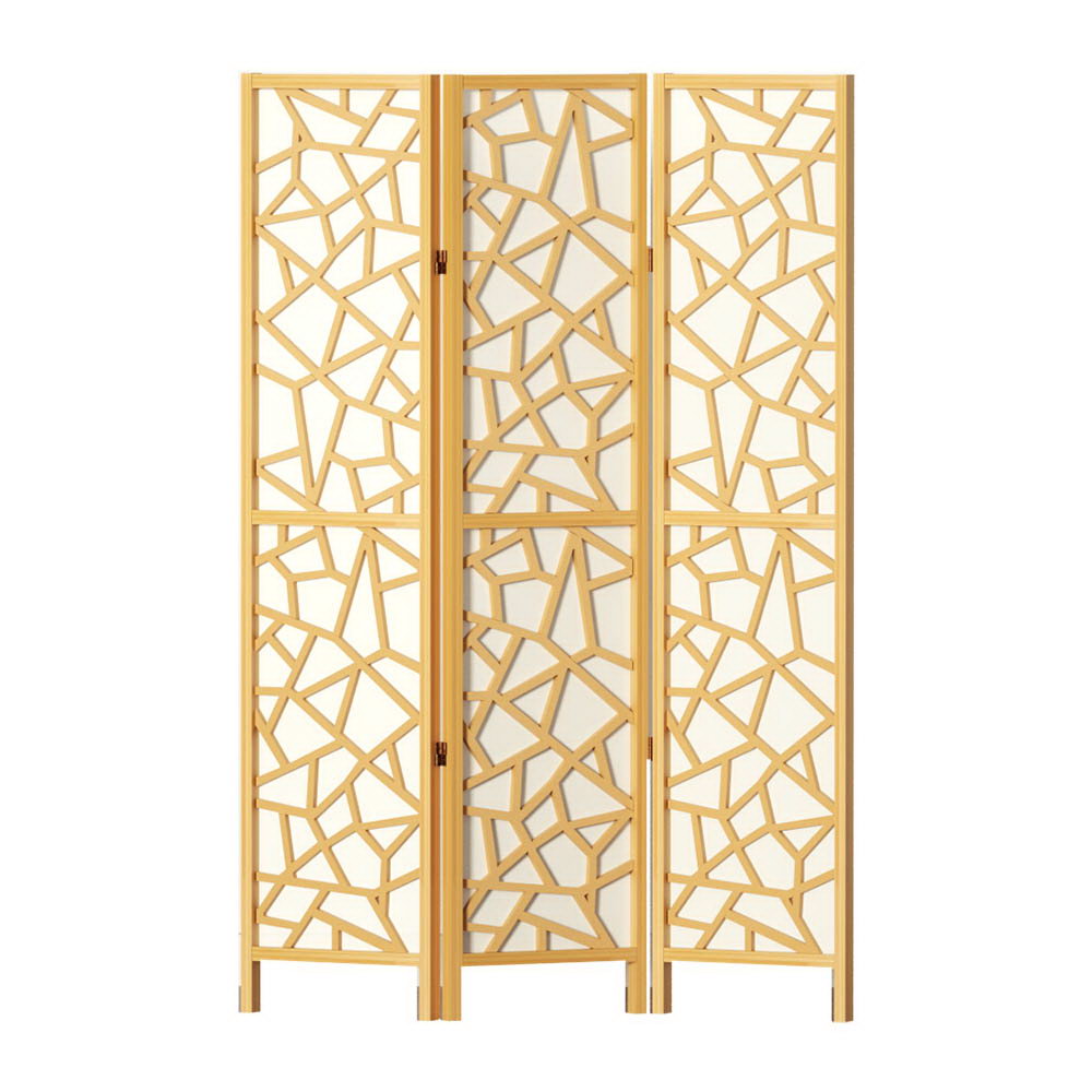 Clover Room Divider Screen Privacy Wood Dividers Stand 3 Panel Natural