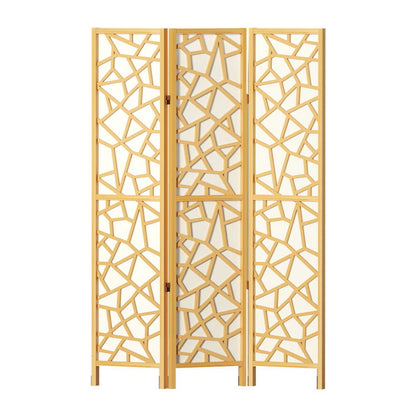 Clover Room Divider Screen Privacy Wood Dividers Stand 3 Panel Natural