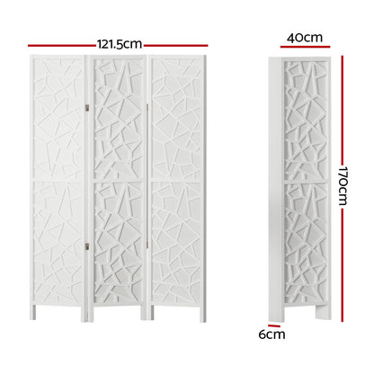 3 Panel Room Divider Screen 122X170Cm White
