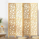 4 Panel Room Divider Screen 162X170Cm Natural