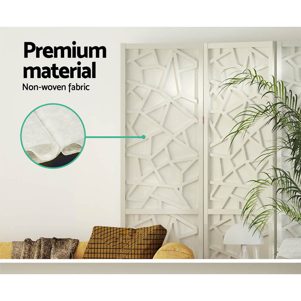 4 Panel Room Divider Screen 162X170Cm White