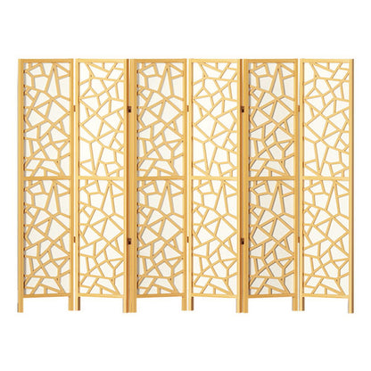 Clover Room Divider Screen Privacy Wood Dividers Stand 6 Panel Natural