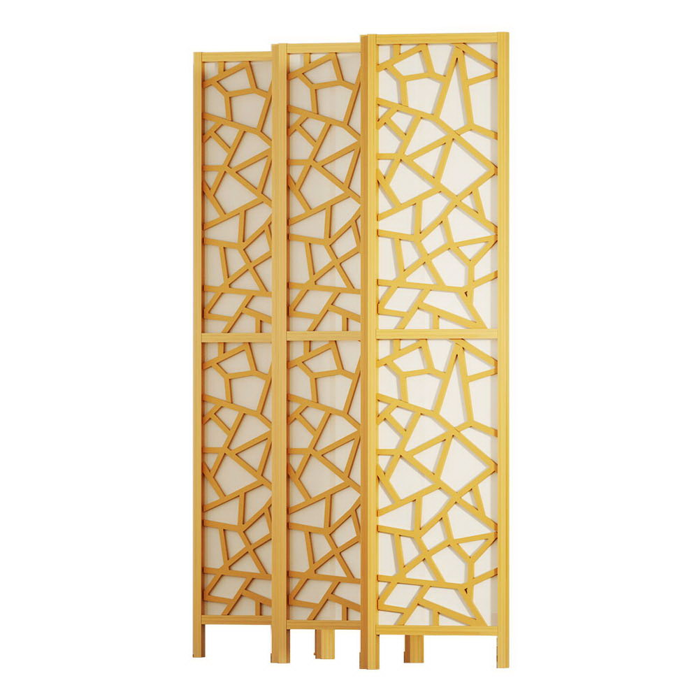 Clover Room Divider Screen Privacy Wood Dividers Stand 6 Panel Natural