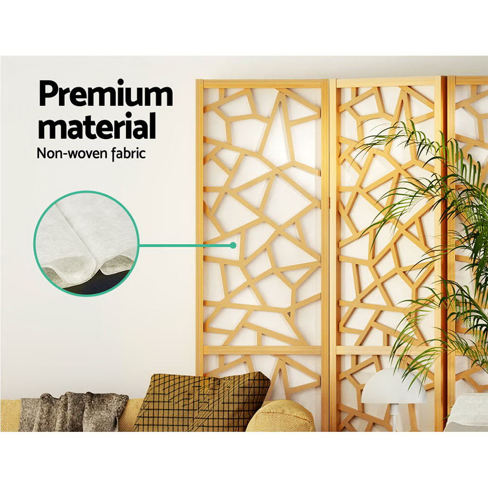 Clover Room Divider Screen Privacy Wood Dividers Stand 6 Panel Natural
