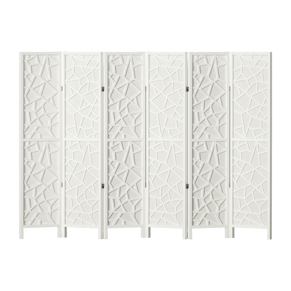 6 Panel Room Divider Screen 244X170Cm White
