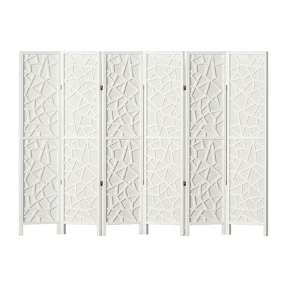 6 Panel Room Divider Screen 244X170Cm White