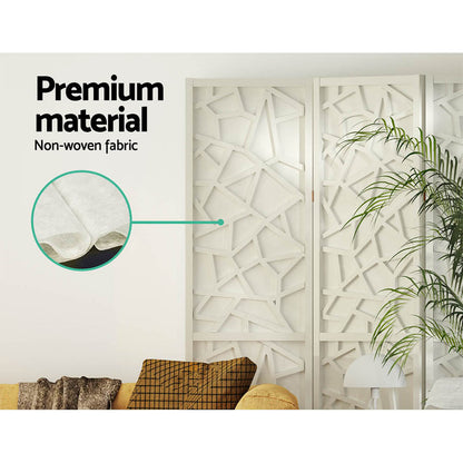 6 Panel Room Divider Screen 244X170Cm White