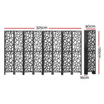 8 Panel Room Divider Screen 325X170Cm Black