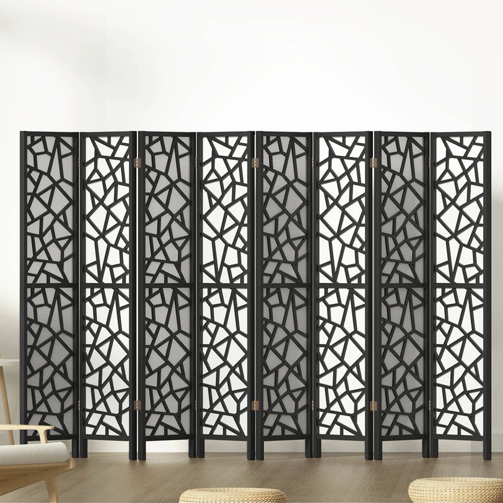 8 Panel Room Divider Screen 325X170Cm Black