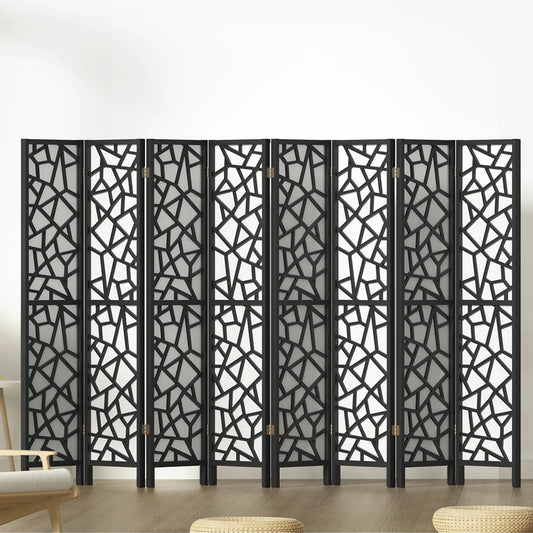 8 Panel Room Divider Screen 325X170Cm Black