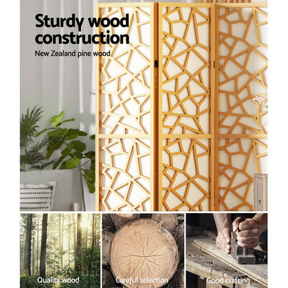 8 Panel Room Divider Screen 325X170Cm Natural