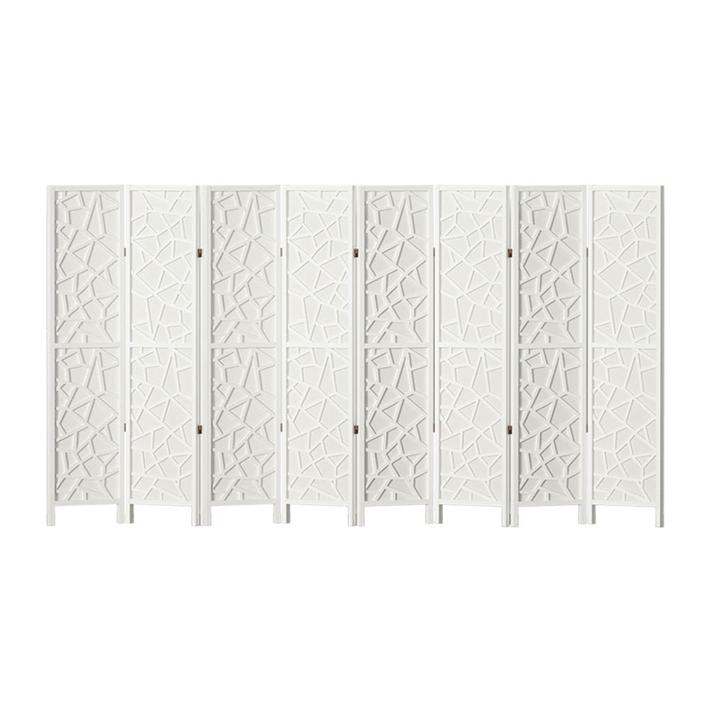 8 Panel Room Divider Screen 325X170Cm White