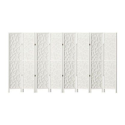 8 Panel Room Divider Screen 325X170Cm White