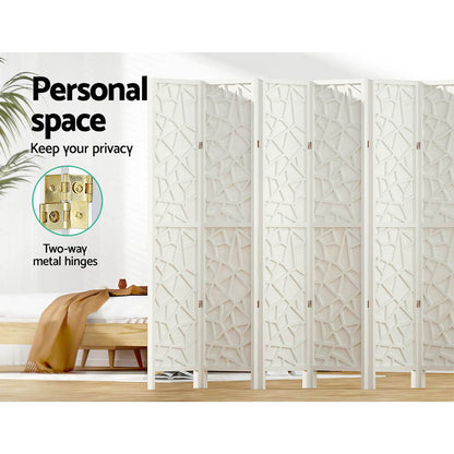 8 Panel Room Divider Screen 325X170Cm White