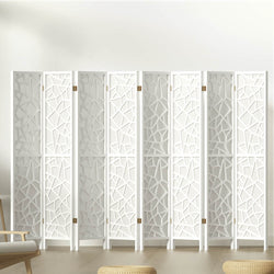 8 Panel Room Divider Screen 325X170Cm White
