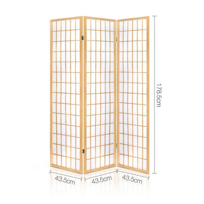 3 Panel Room Divider Screen 131X179Cm Natural