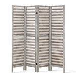 4 Panel Room Divider Screen 163X170Cm Louver Grey